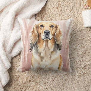 Afghan Hound Wasserfarbe Elegante Wellenkunst Kissen