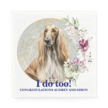 Afghan Hound Wedding Napkins mit Hogs Foto