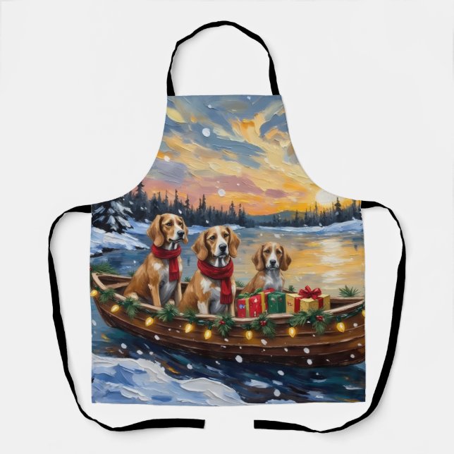 Afghan Hound Weihnachtsboot Urlaub Schürze (Vorderseite)