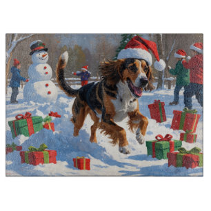 Afghan Hound Weihnachtsfest Schnee Szene Schneidebrett