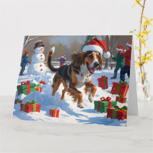 Afghan Hound Weihnachtsfestliche Schneeszene Karte
