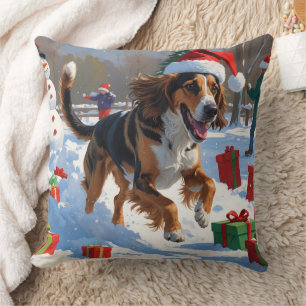 Afghan Hound Weihnachtsfestliche Schneeszene Kissen