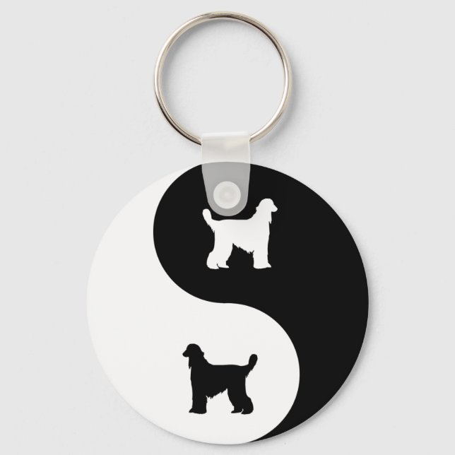 Afghan Hound Yin Yang Schlüsselanhänger (Vorderseite)