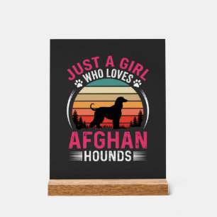 Afghan Hounds Retro Sonnenuntergang Hunde Liebhabe Acrylschild
