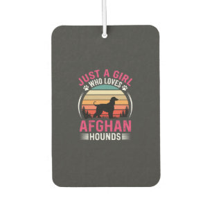 Afghan Hounds Retro Sonnenuntergang Hunde Liebhabe Autolufterfrischer