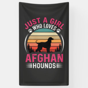 Afghan Hounds Retro Sonnenuntergang Hunde Liebhabe Banner