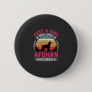 Afghan Hounds Retro Sonnenuntergang Hunde Liebhabe Button