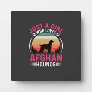 Afghan Hounds Retro Sonnenuntergang Hunde Liebhabe Fotoplatte