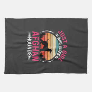 Afghan Hounds Retro Sonnenuntergang Hunde Liebhabe Geschirrtuch
