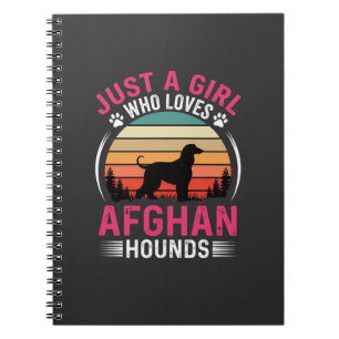 Afghan Hounds Retro Sonnenuntergang Hunde Liebhabe Notizblock