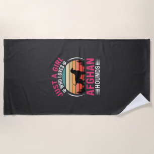 Afghan Hounds Retro Sonnenuntergang Hunde Liebhabe Strandtuch