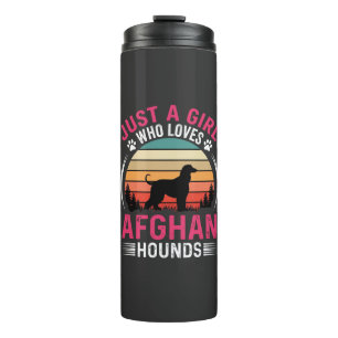 Afghan Hounds Retro Sonnenuntergang Hunde Liebhabe Thermosbecher
