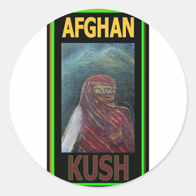 AFGHAN KUSH RUNDER AUFKLEBER (Vorderseite)