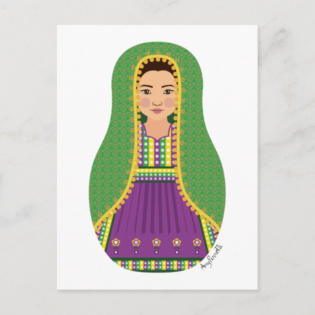 Afghan Matryoshka Postcard Postkarte (Vorderseite)
