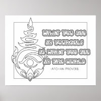 Afghan Proverb Coloring Poster