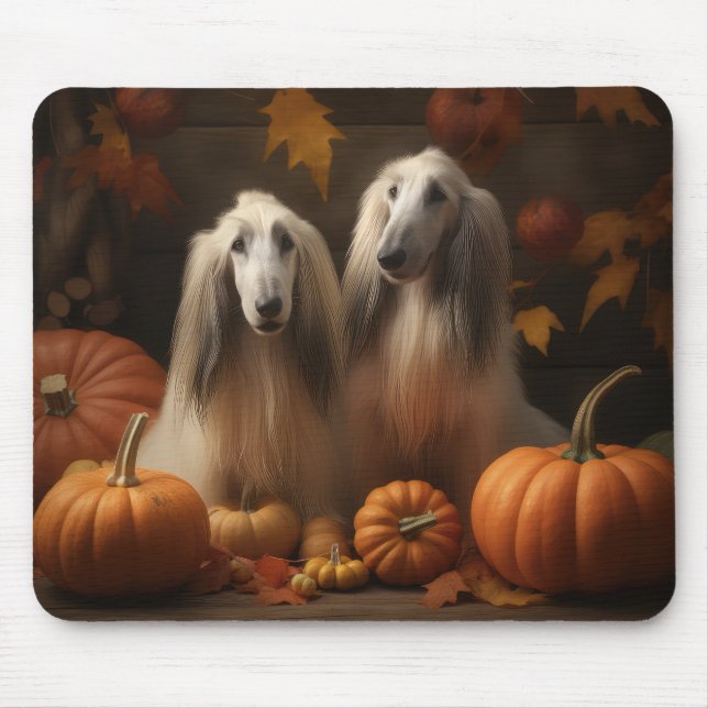 afghan Puppy Autumn Delight Pumpkin Mousepad (Vorne)