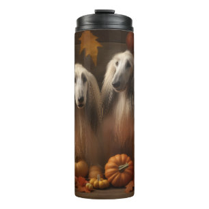 afghan Puppy Autumn Delight Pumpkin Thermosbecher