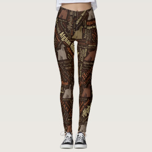 Afghanen-Wort-Kunst Leggings