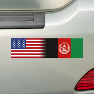 Afghanisch-amerikanische Flagge - US-Flagge Autoaufkleber