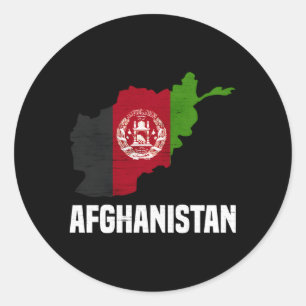 Afghanische Flagge Länderkarte Kontur Afghanistan Runder Aufkleber