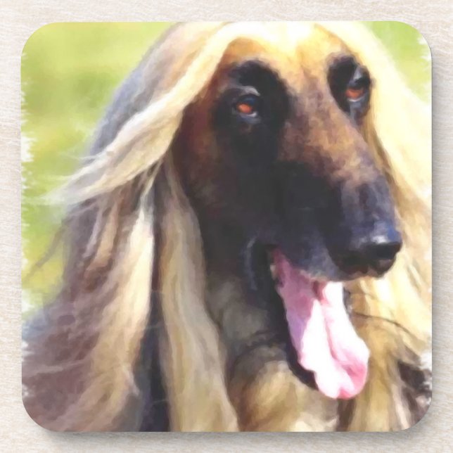 Afghanische Hound Art Getränkeuntersetzer (Vorderseite)