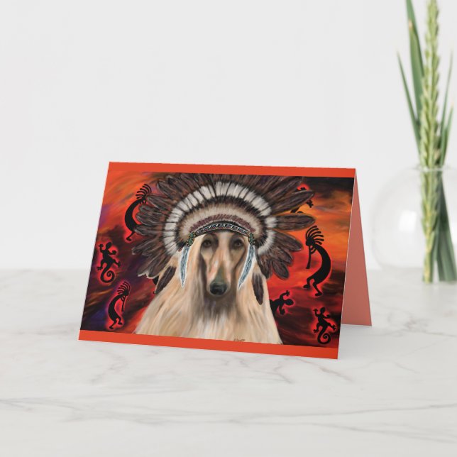 Afghanische Hound Art Karte (Vorderseite)