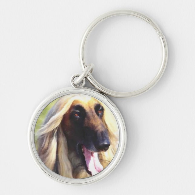 Afghanische Hound Art Schlüsselanhänger (Vorne)