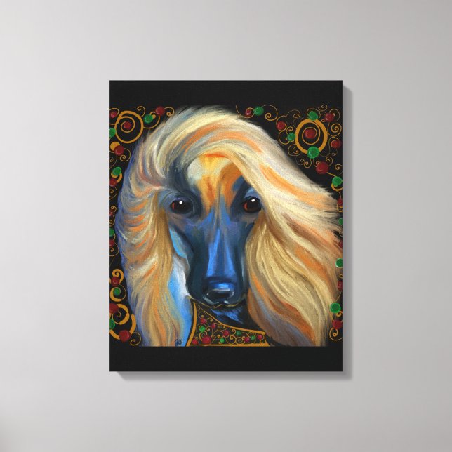 Afghanische Hound-Leinwand Leinwanddruck (Vorderseite)