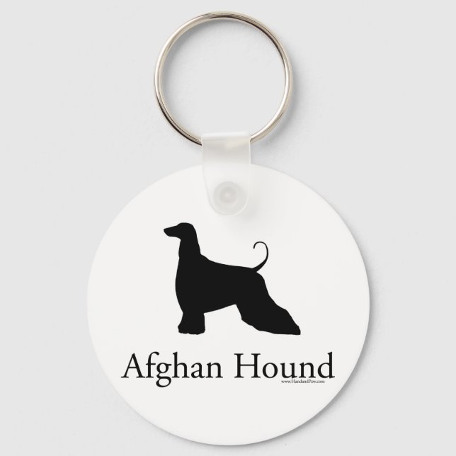 Afghanische Hound-Silhouette Schlüsselanhänger (Vorderseite)