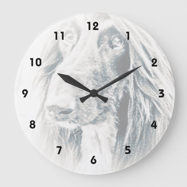 Afghanische Hundkunst Große Wanduhr (Vorderseite)