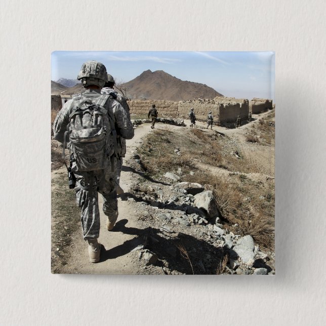 Afghanische Nationalarmee und US-Soldaten Button (Vorderseite)