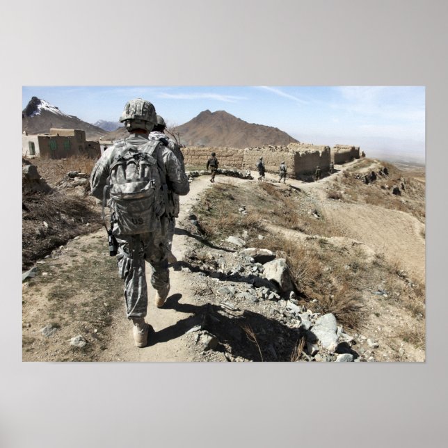 Afghanische Nationalarmee und US-Soldaten Poster (Vorne)