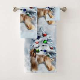 Afghanische Weihnachtszeit Badhandtuch Set
