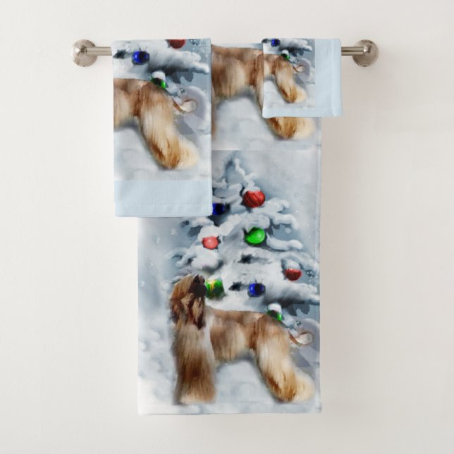 Afghanische Weihnachtszeit Badhandtuch Set (Insitu)