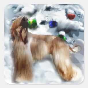 Afghanische Weihnachtszeit Quadratischer Aufkleber