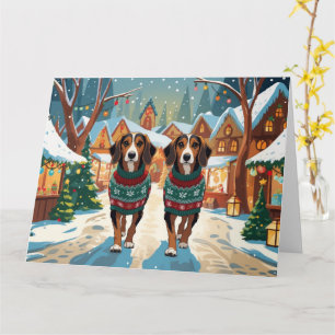 Afghanischer Hund Hunde Weihnachtsschneeurlaub Karte