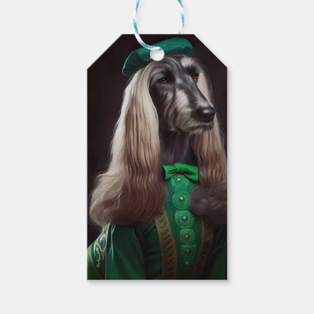 afghanischer Hund in St. Patrick's Day Dress Geschenkanhänger (Vorderseite)