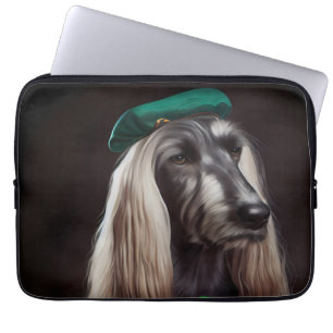 afghanischer Hund in St. Patrick's Day Dress Laptopschutzhülle