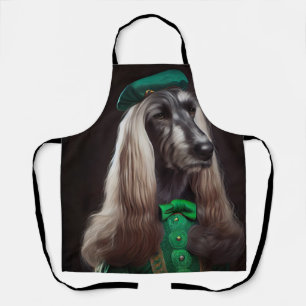 afghanischer Hund in St. Patrick's Day Dress Schürze