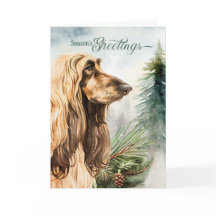 Afghanischer Hund Jahreszeit Grüße Woodland