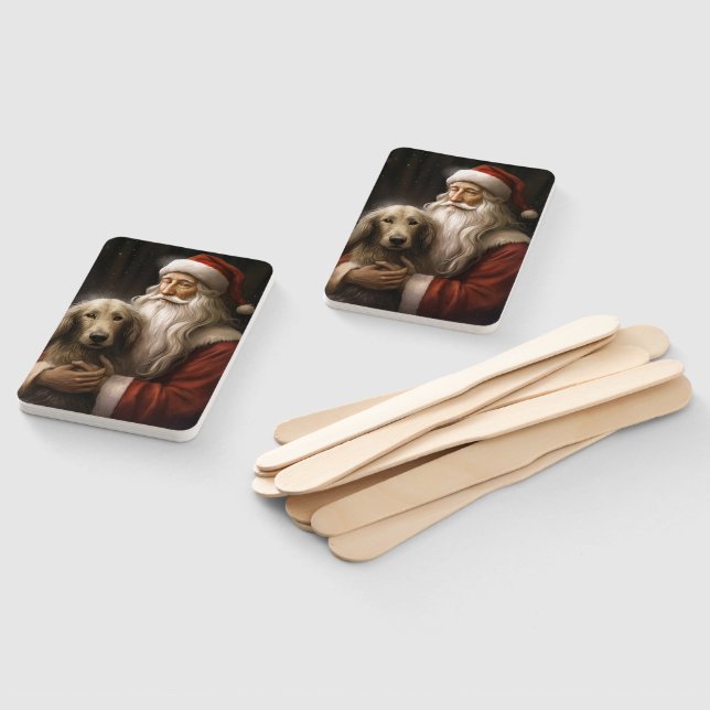 Afghanischer Hund mit Weihnachtsmann Weihnachten Fächer (Non-assembled)