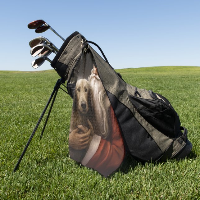 Afghanischer Hund mit Weihnachtsmann Weihnachten Golfhandtuch (Gras)