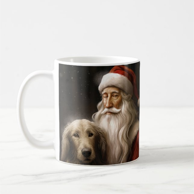 Afghanischer Hund mit Weihnachtsmann Weihnachten Kaffeetasse (Links)