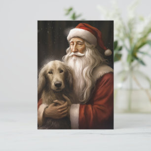 Afghanischer Hund mit Weihnachtsmann Weihnachten Karte