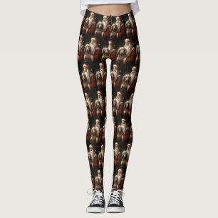 Afghanischer Hund mit Weihnachtsmann Weihnachten Leggings