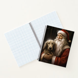 Afghanischer Hund mit Weihnachtsmann Weihnachten Notizbuch