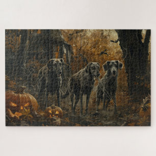 Afghanischer Windhund Halloween-Nacht Hundevergnüg Puzzle
