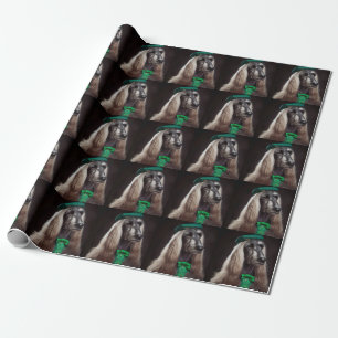Afghanischer Windhund Hund in St. Patrick's Day Kl Geschenkpapier