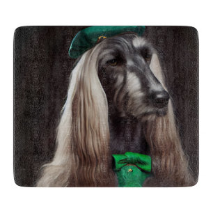 Afghanischer Windhund Hund in St. Patrick's Day Kl Schneidebrett