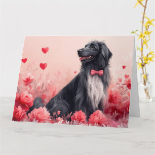 Afghanischer Windhund mit Rosen - Valentinstag  Karte